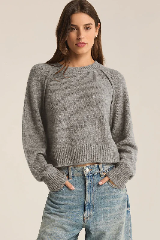 Plus Size Women's Fashion and Clothing Z-Supply Adrian Sweater - CLASSIC HEATHER GREY