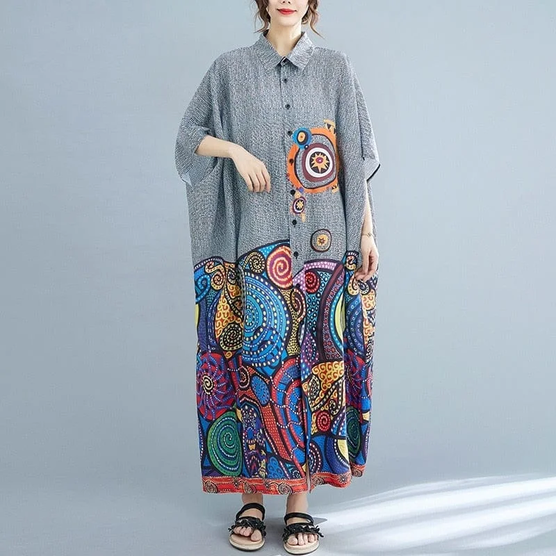 Women's Online Boutique Manny oversized Floral Shirt Dress