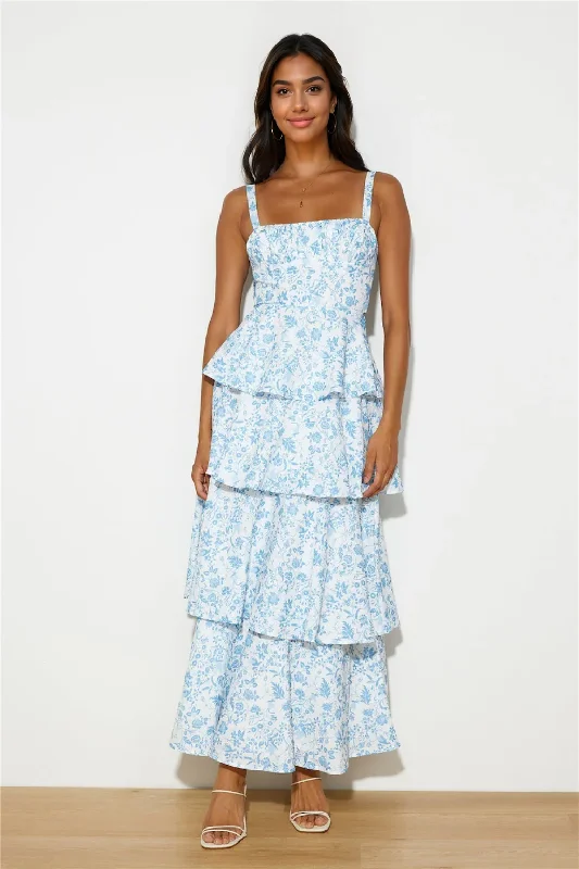 Ride The Style Wave Full Of Fun Maxi Dress Blue