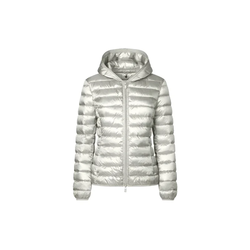 Chic Wardrobe Woman's Alexis Hooded Puffer Jacket in Off White