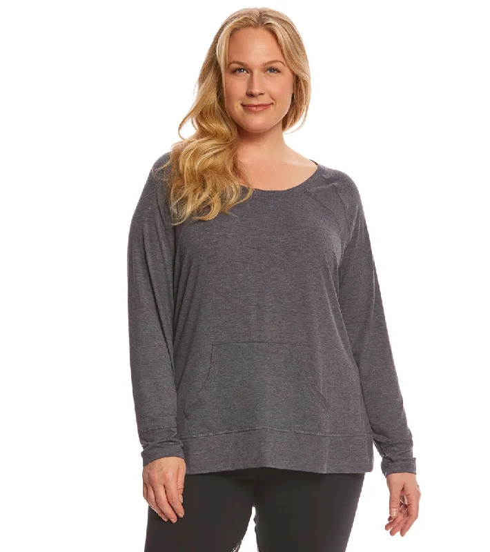 Graceful Fashion Balance Collection Plus Kanga Pocket Yoga Tunic Heather Charcoal