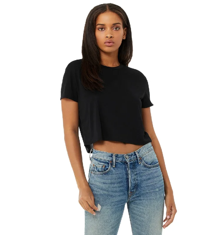 Sale On Sale Bella + Canvas The Crop Tee Black