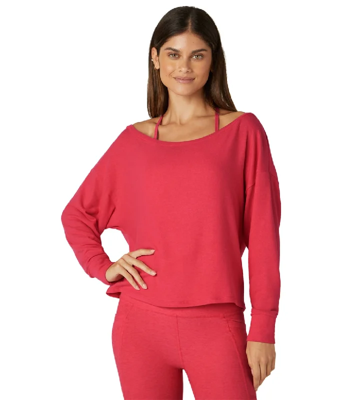 Luxury Women's Fashion Beyond Yoga Let Loose Pullover Paradise Coral