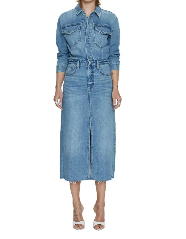 Hot Picks Amira Denim Dress In Marcel