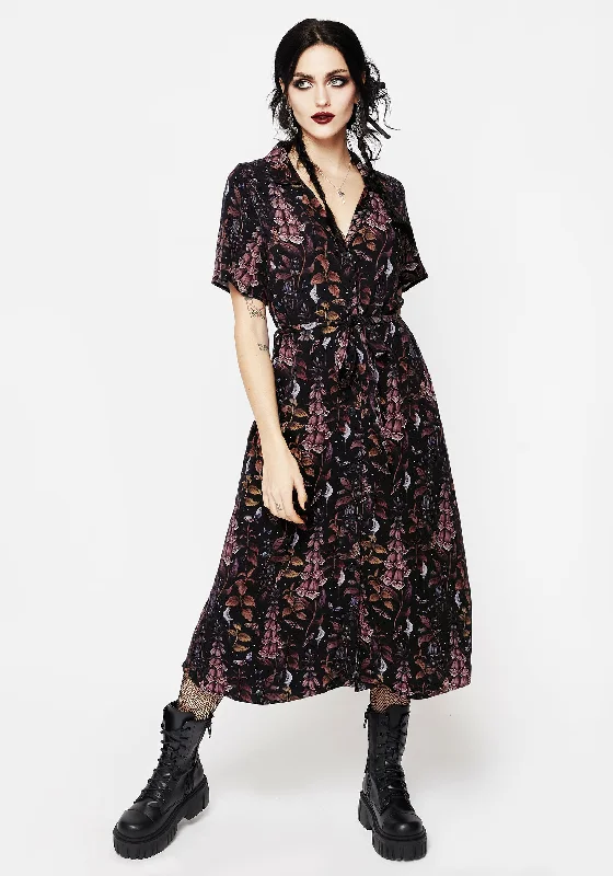 Casual Women's Clothing Foxglove Midi Shirt Dress