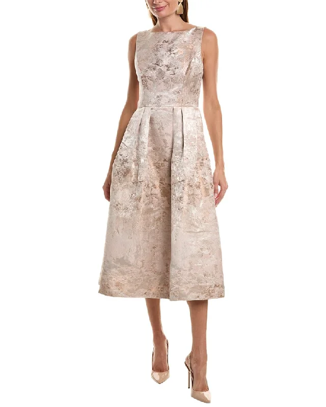 Chic And Edgy Kay Unger Elsa Jacquard Midi Dress