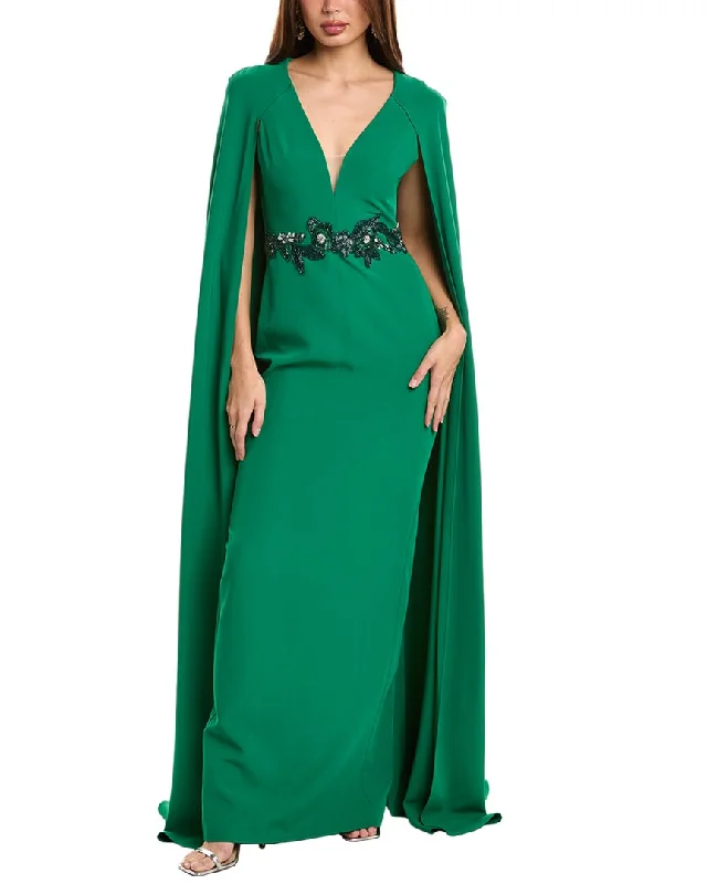 Women's Trendy Outfits Marchesa Notte Floor Length Cape Gown