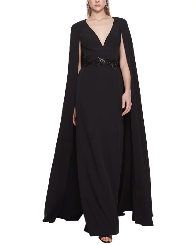 Stay Ahead In Style Marchesa Notte Floor Length Cape Gown