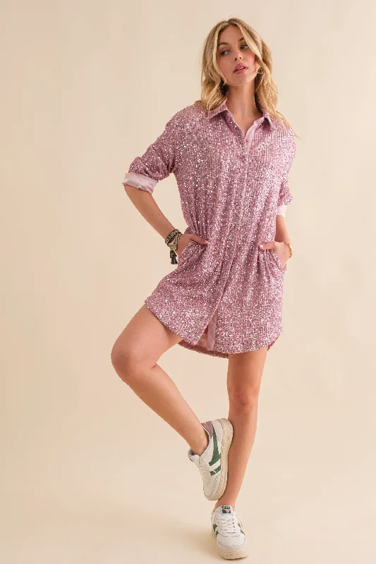 Trendy Online Boutiques Pink Button-Down Dress