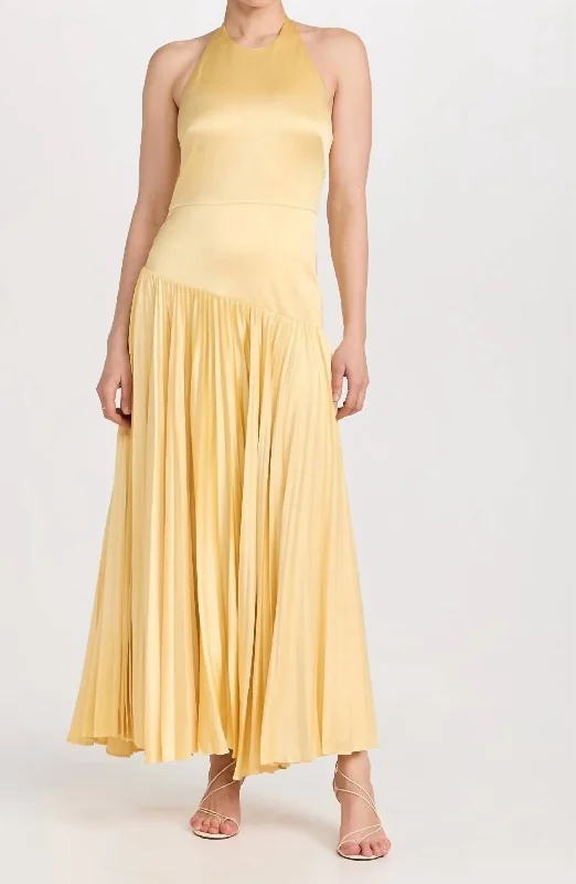 Workwear Fashion for Women Saab Maxi Dress In Light Yellow