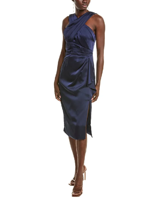 Casual Chic Theia Tierra Draped Satin Dress