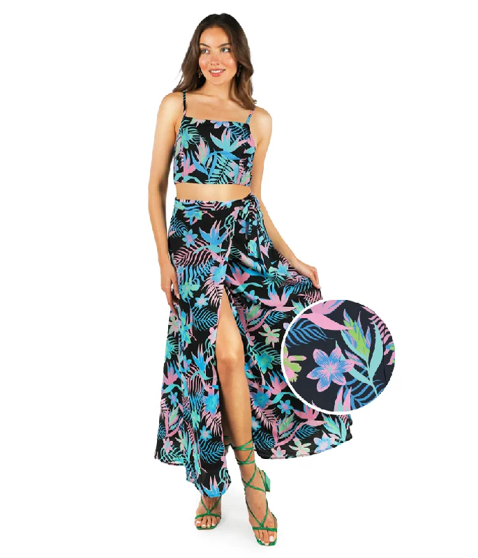 Limited Time Offer Fluorescent Foliage 2-Piece Maxi Dress