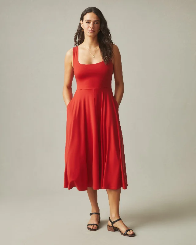 Crazy Discounts, Hurry Up Flex Dress - Crimson