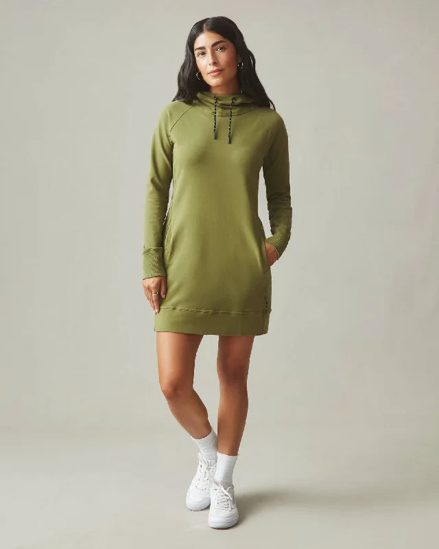 Urban Femme Streetwear Hoodie Dress - Capulet Olive