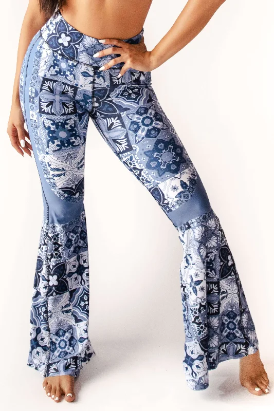 Step Ahead, Lead The Trend Bell Bottoms 2.0 in Mosaic In Blue