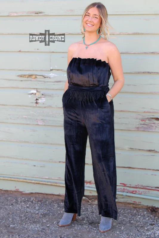 Trendy Women's Collection Black Betty Velvet Jumpsuit