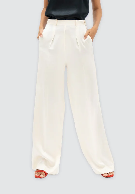 Bold and Elegant Women's Fashion Branson BKG - Wide Leg Pants | Pearl