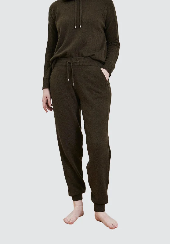 Innovate Your Wardrobe Cashmere Joggers | Khaki/Ballet