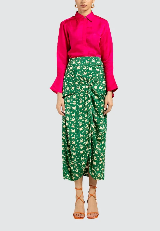 Clothes Woman Chidiya Draped Skirt | Green