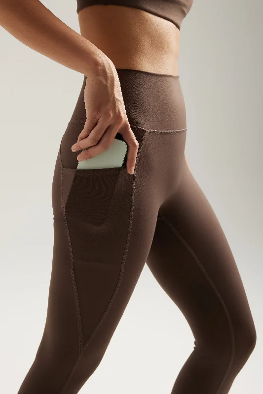 Crazy Discounts, Hurry Up Pocket Leggings (Full 24") in Espresso