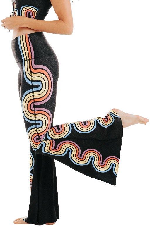 Casual Women's Clothing Double Rainbow Printed Bell Bottoms