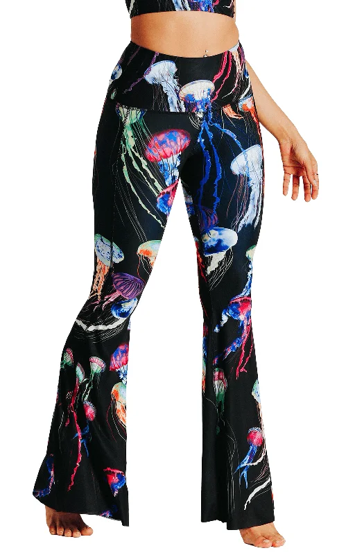 Comfy Women's Outfits for Daily Wear Electric Flow Printed Bell Bottoms