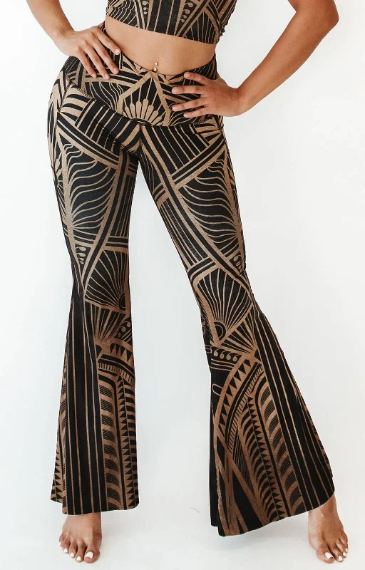 Limited Time Offers Elegant Empire Printed Bell Bottoms