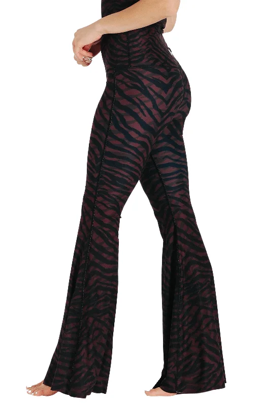 Luxury Women's Clothing Fierce Feline Printed Bell Bottoms