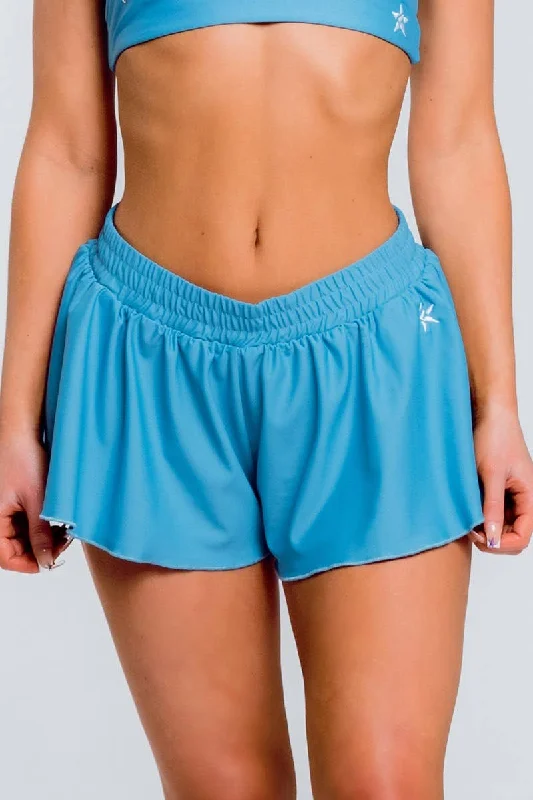 Urban Femme Streetwear Flowy Athletic Short in Arctic Blue