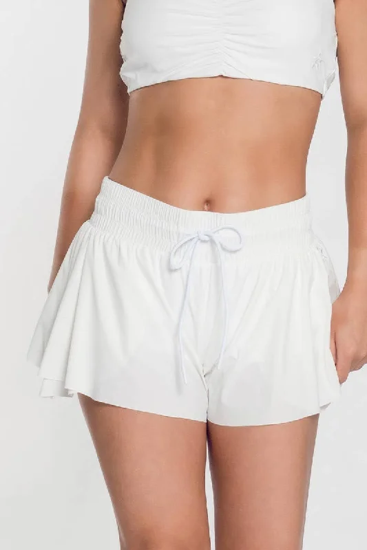 Women's Clothes for All-Day Comfort and Style Flutter Athletic Short in White