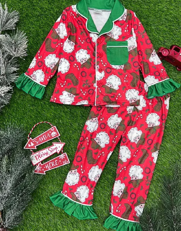 Women's Stylish Outerwear Kids Santa PJs