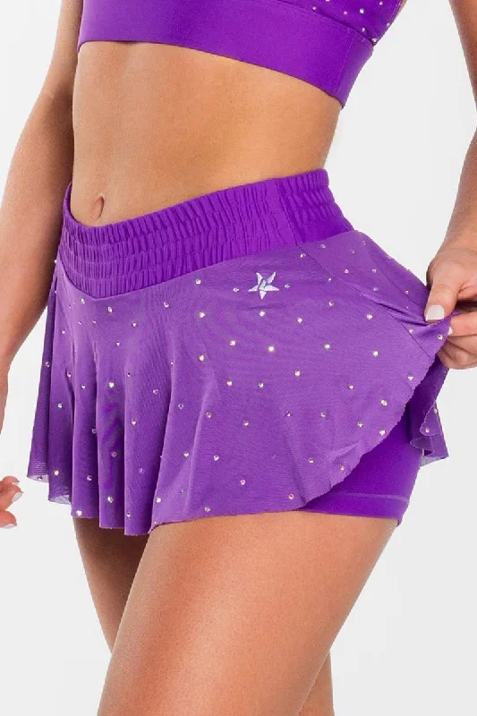 Massive Savings Mesh Overlay Skirt in Purple