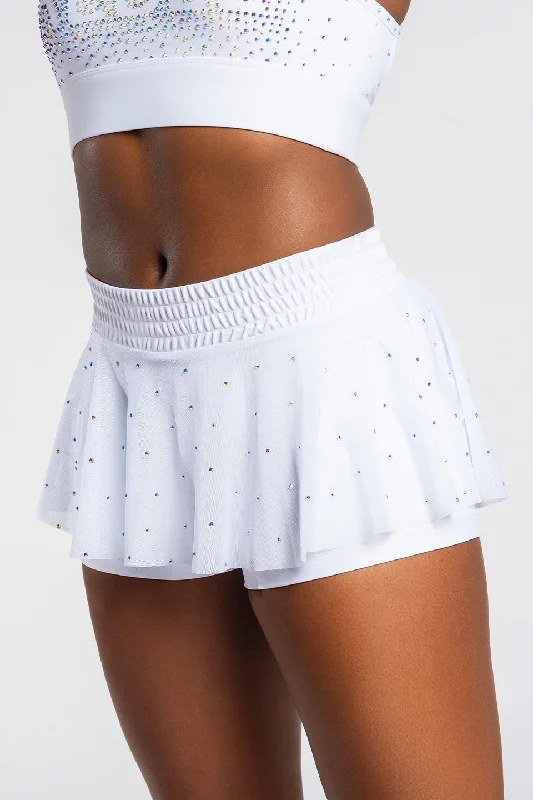 Embrace New Fashion Mesh Overlay Skirt in White