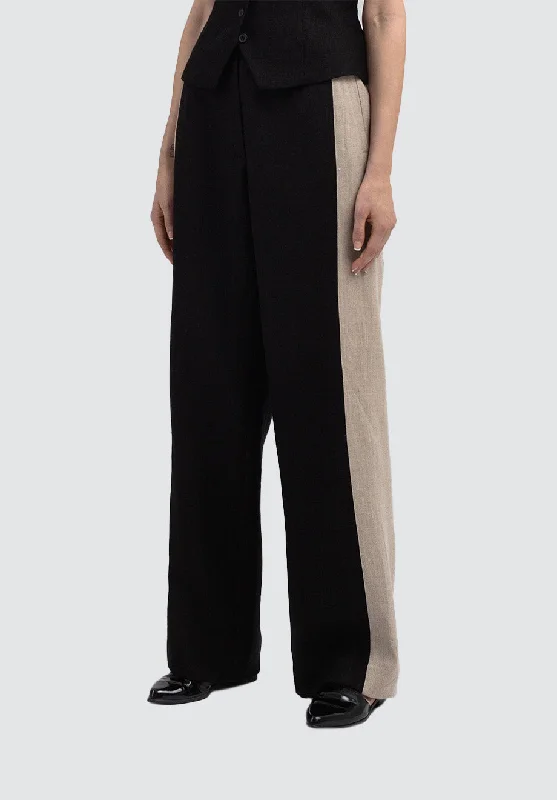 Trendy Women's Wear Pants Carol | Black & Natural Grey