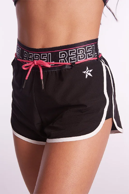 Women's Fashion Clothing Speed Up Short in Black and Hyper Pink