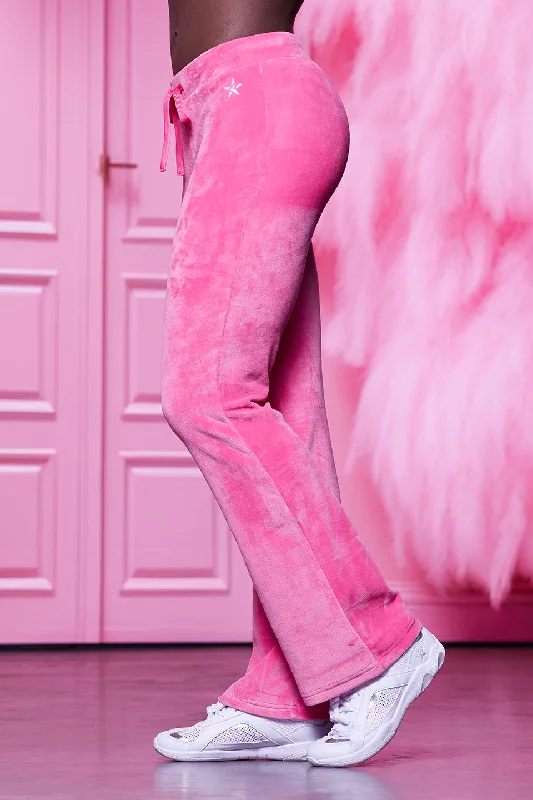 Affordable Online Boutiques Velour Track Pant in Preppy Pink