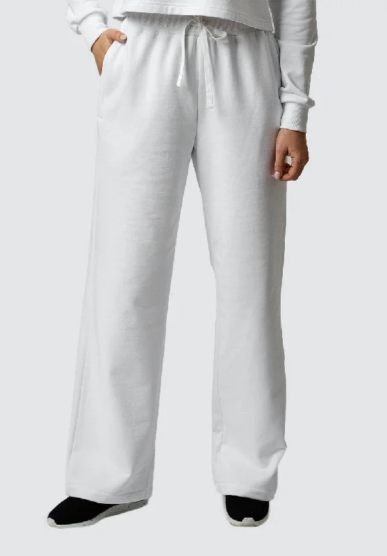 Elegant Attire For The Modern Lady Women's Wide Leg Sweatpants | White